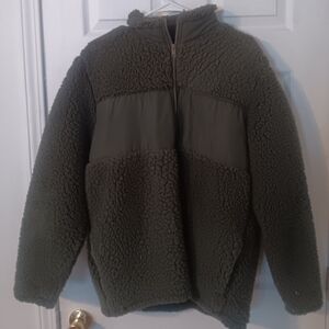 Vintage Weatherproof Sherpa Fleece Jacket. Mens Large Olive Green.